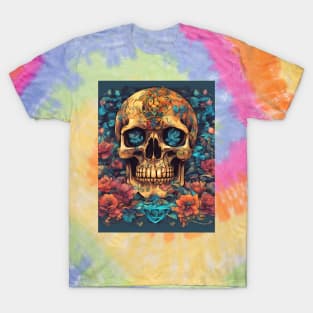 Top Flowers Skull Samurai T-Shirt